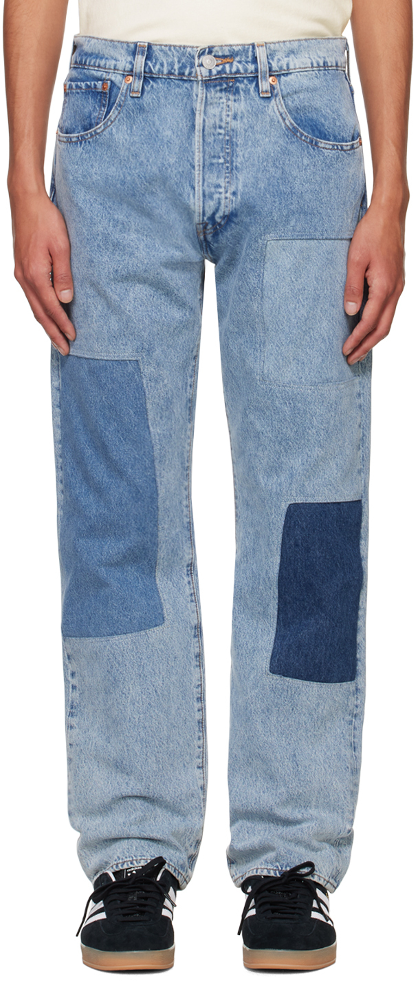 Shop Levi's Blue Skateboarding 501 Jeans In Cut And Shut