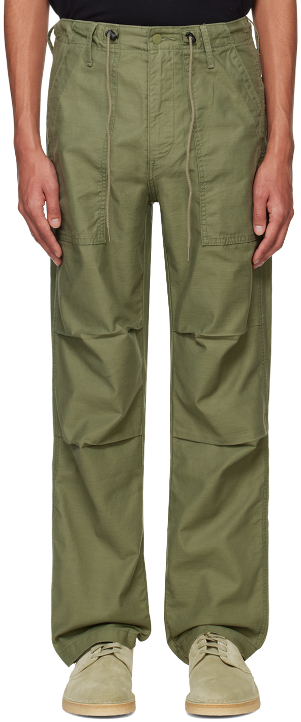 Shop Levi's Green Loose Straight Surplus Trousers In Four Leaf Clover