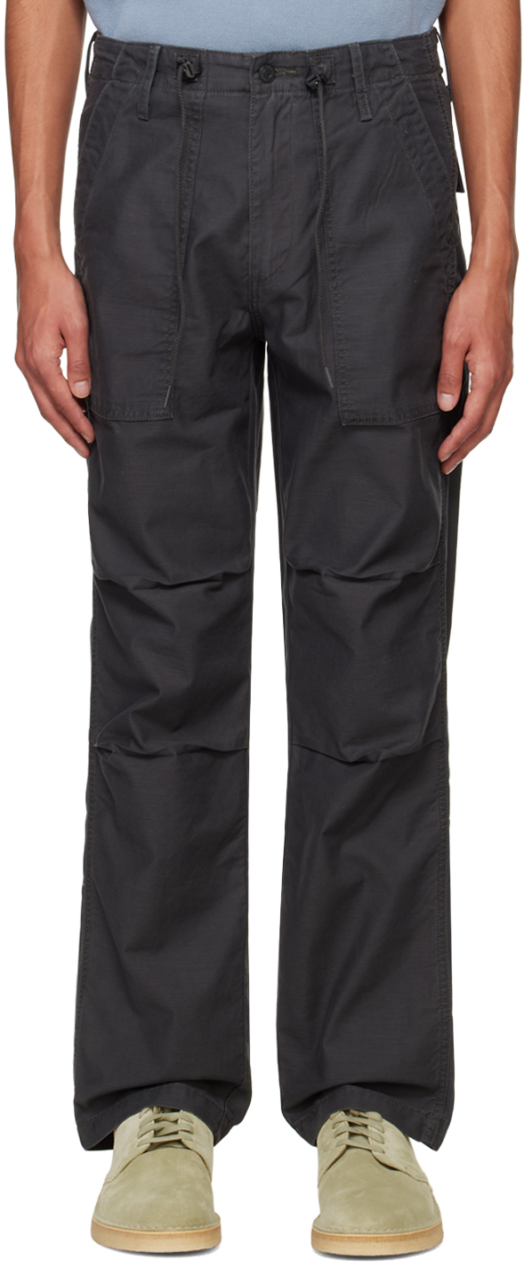 Shop Levi's Black Loose Straight Surplus Trousers In Pirate Black