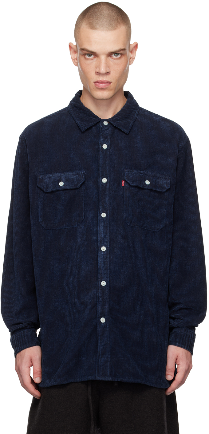 Shop Levi's Navy Jackson Worker Shirt In Vntg Indigo Cord