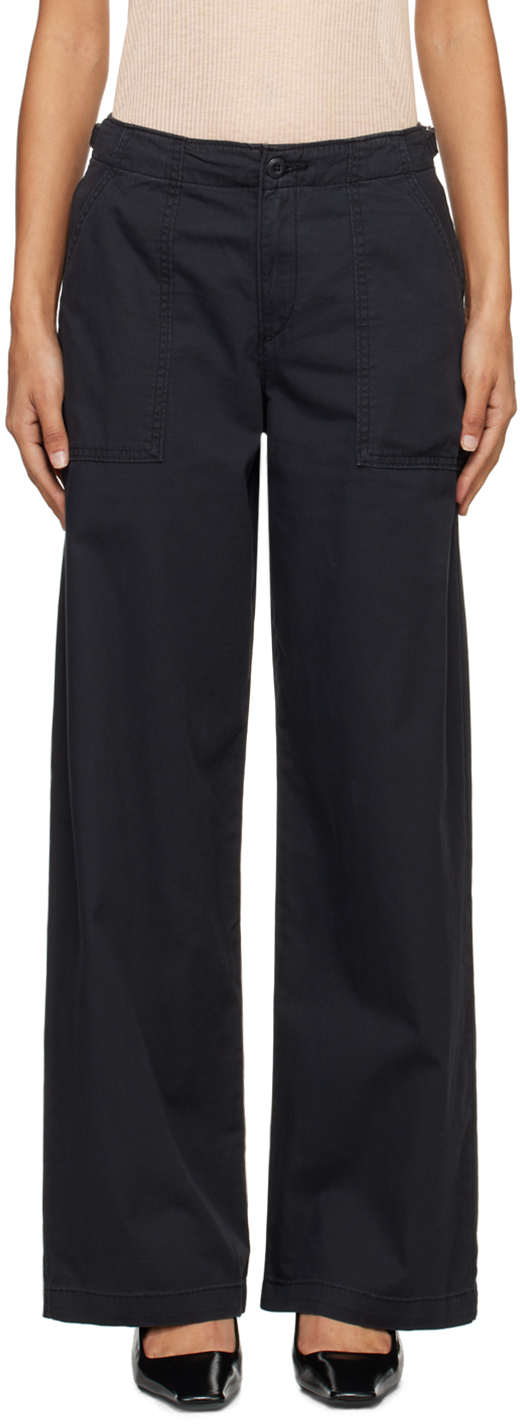levi's black surplus straight trousers