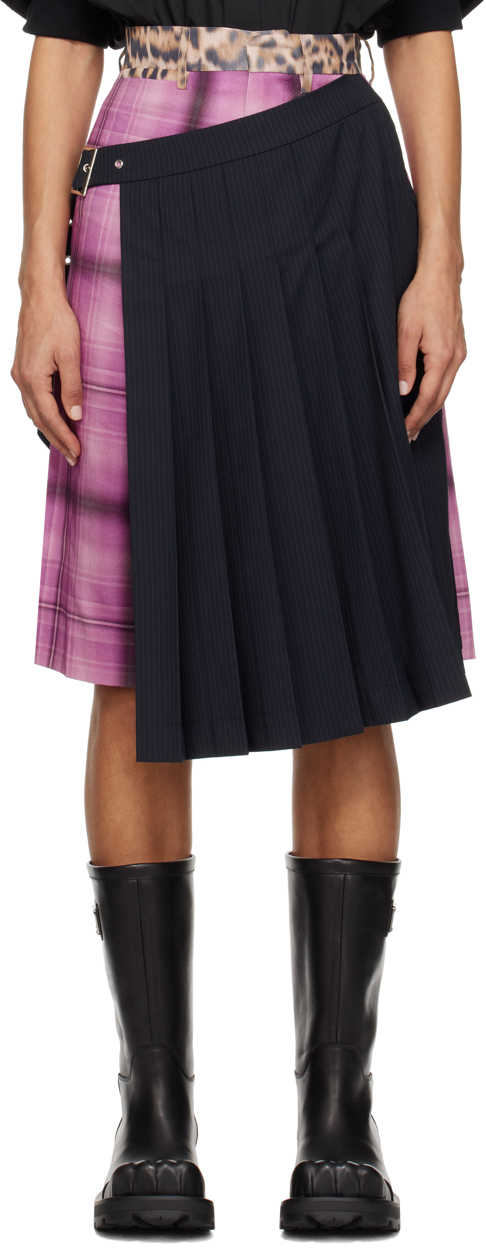 Navy 
Pink Pleated Skort