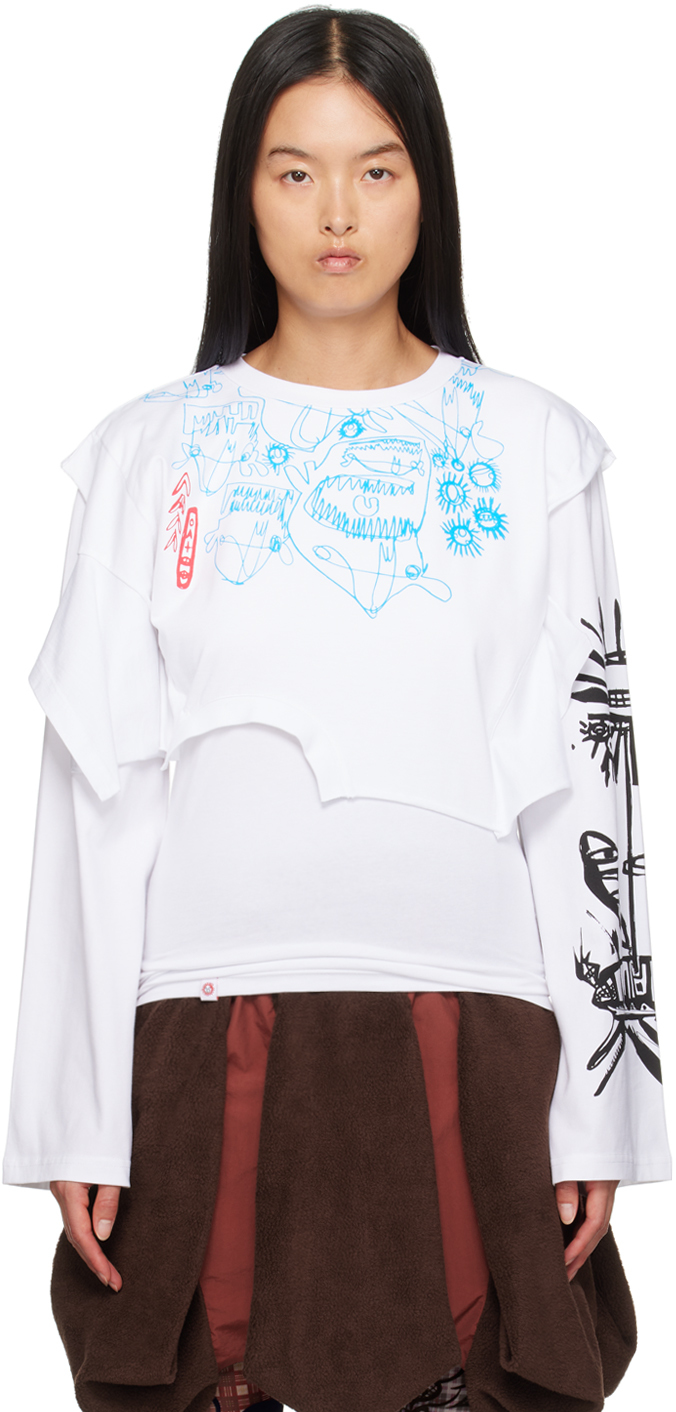 White Long Sleeve Double T-Shirt