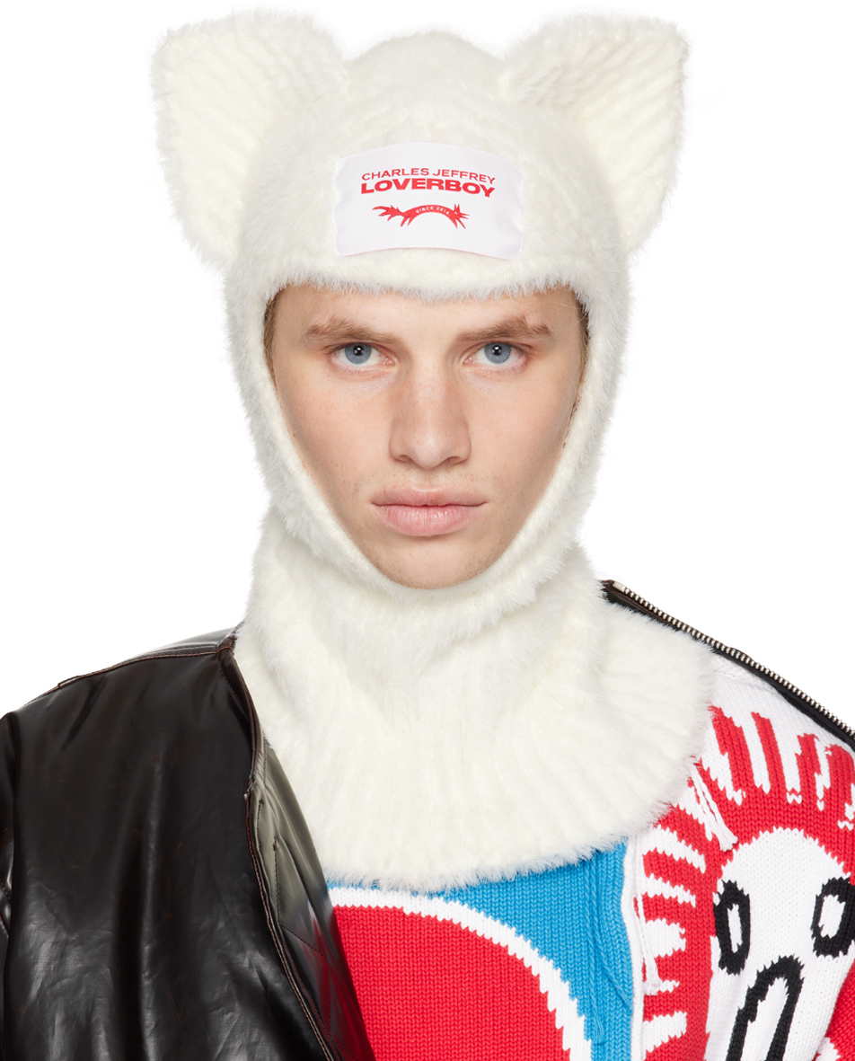 Shop Charles Jeffrey Loverboy ホワイト Fluffy Rabbit バラクラバ In Wht