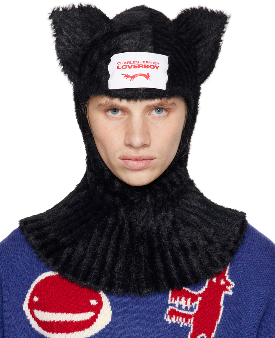 Black Fluffy Ears Balaclava