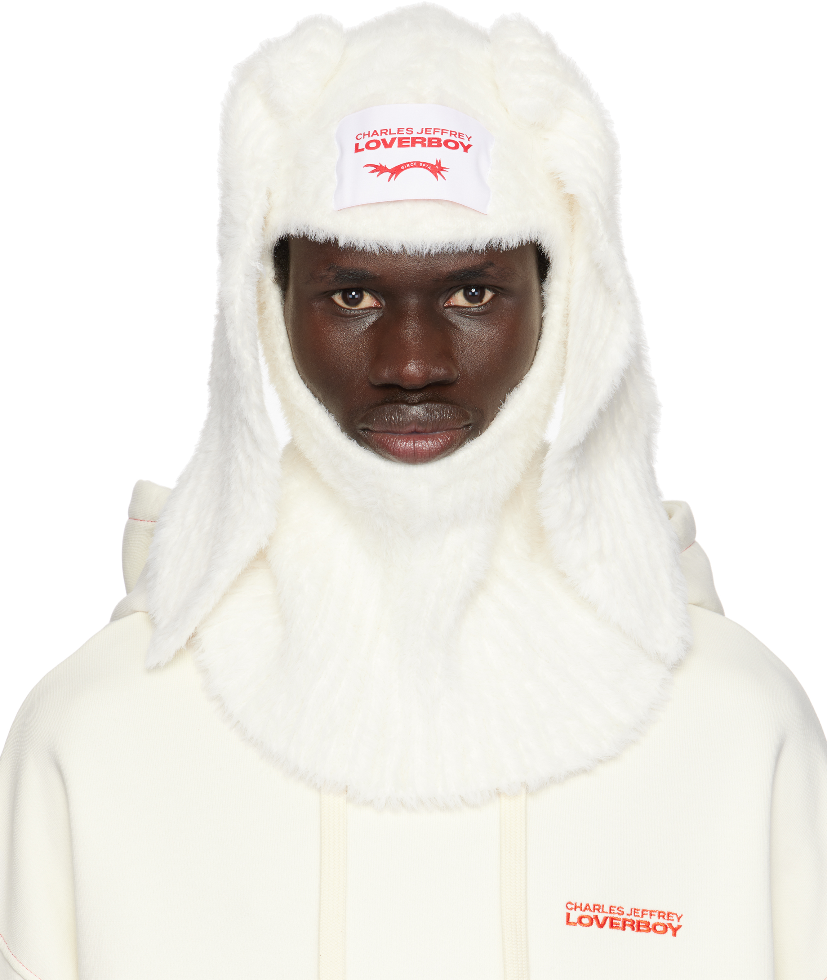 White Fluffy Rabbit Balaclava