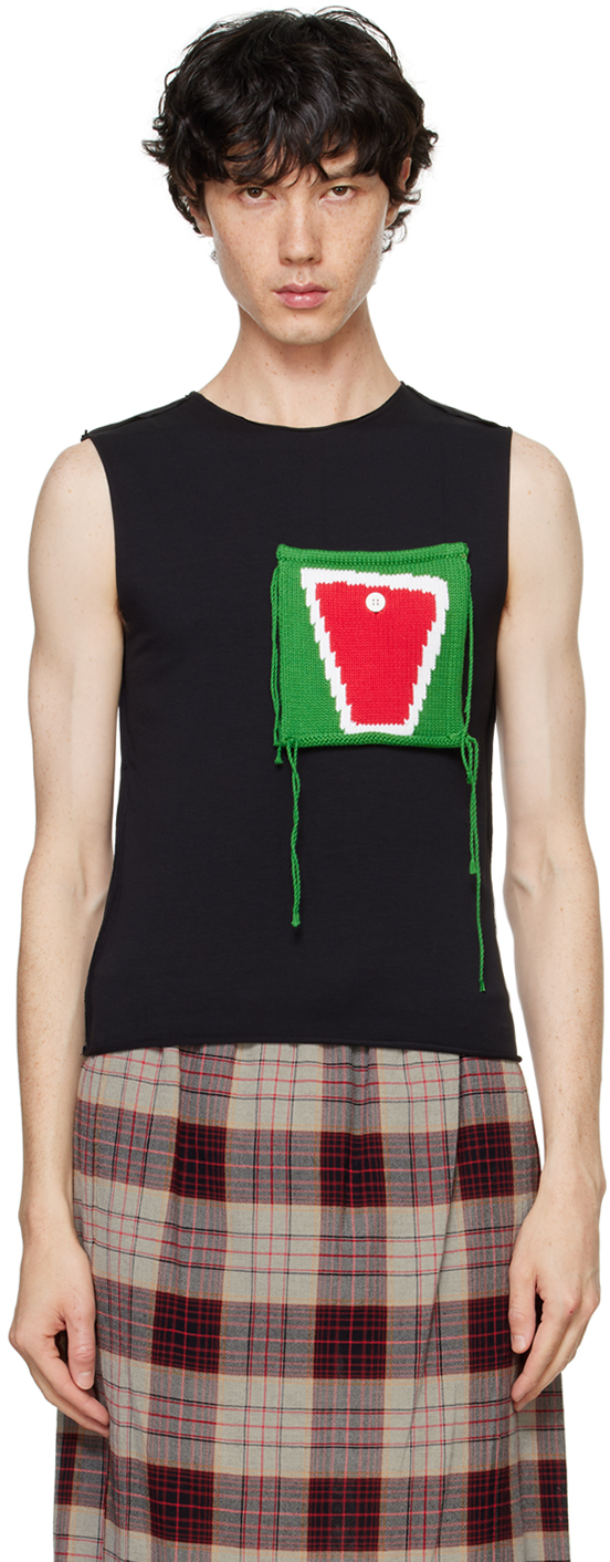 Charles Jeffrey Loverboy Black Patch Pocket Shirt In Blk