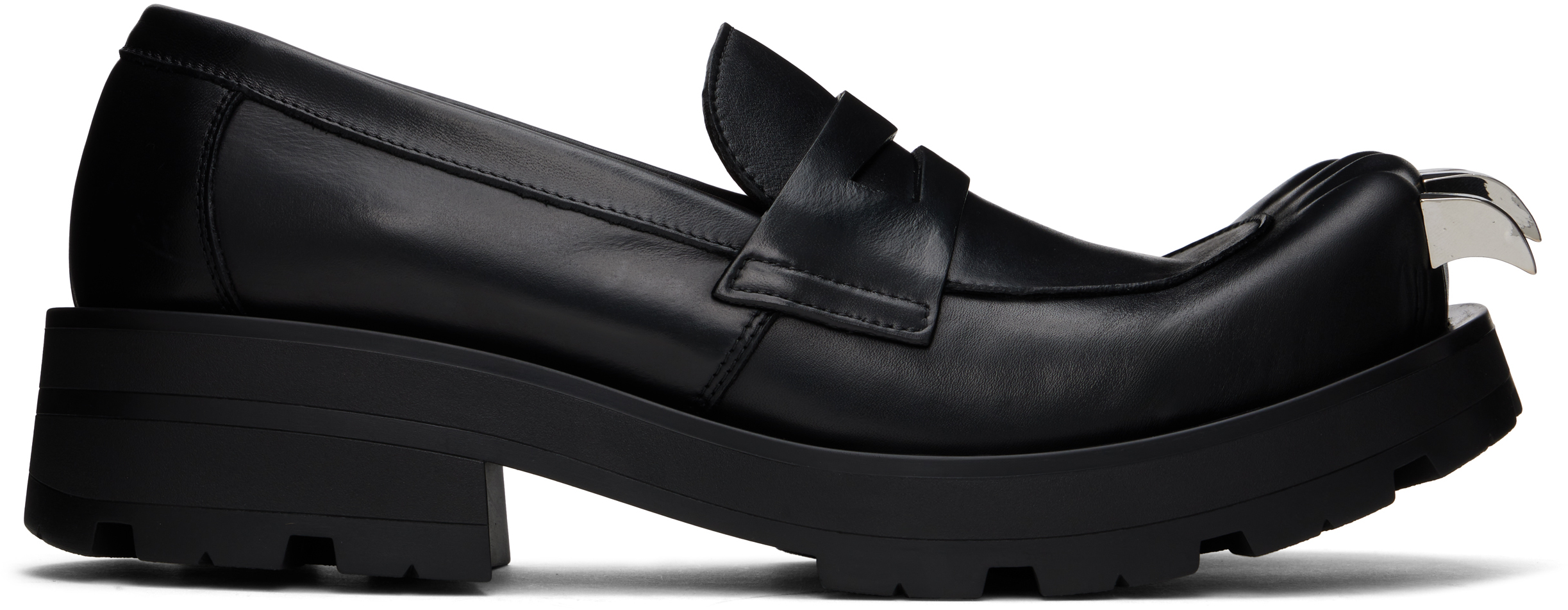 Shop Charles Jeffrey Loverboy Black Moggies With Claws Loafers In Blk