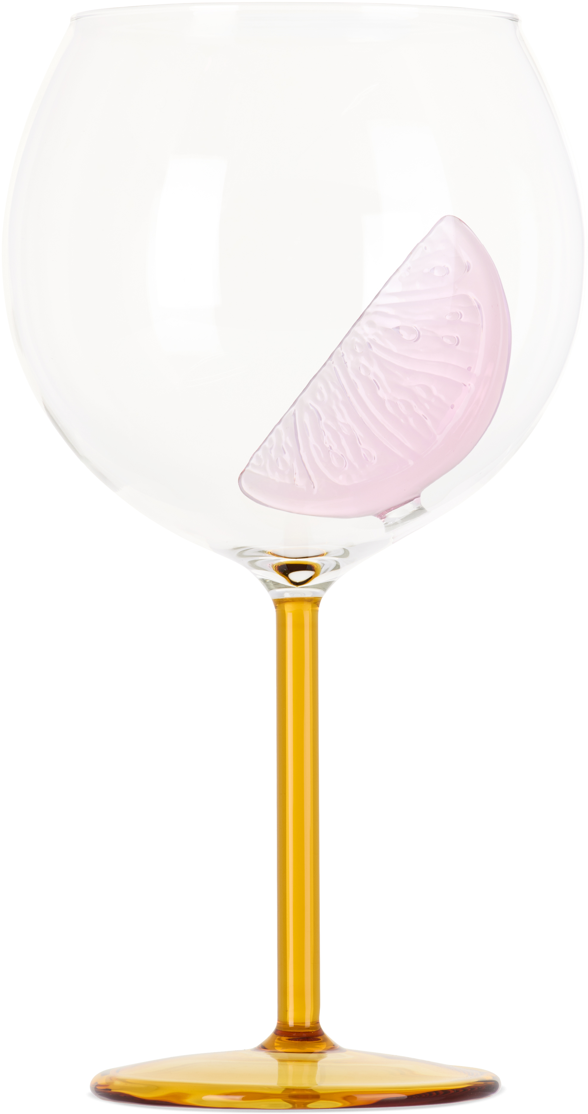 Maison Balzac Yellow 'le Spritz' Glass In Clear/pink