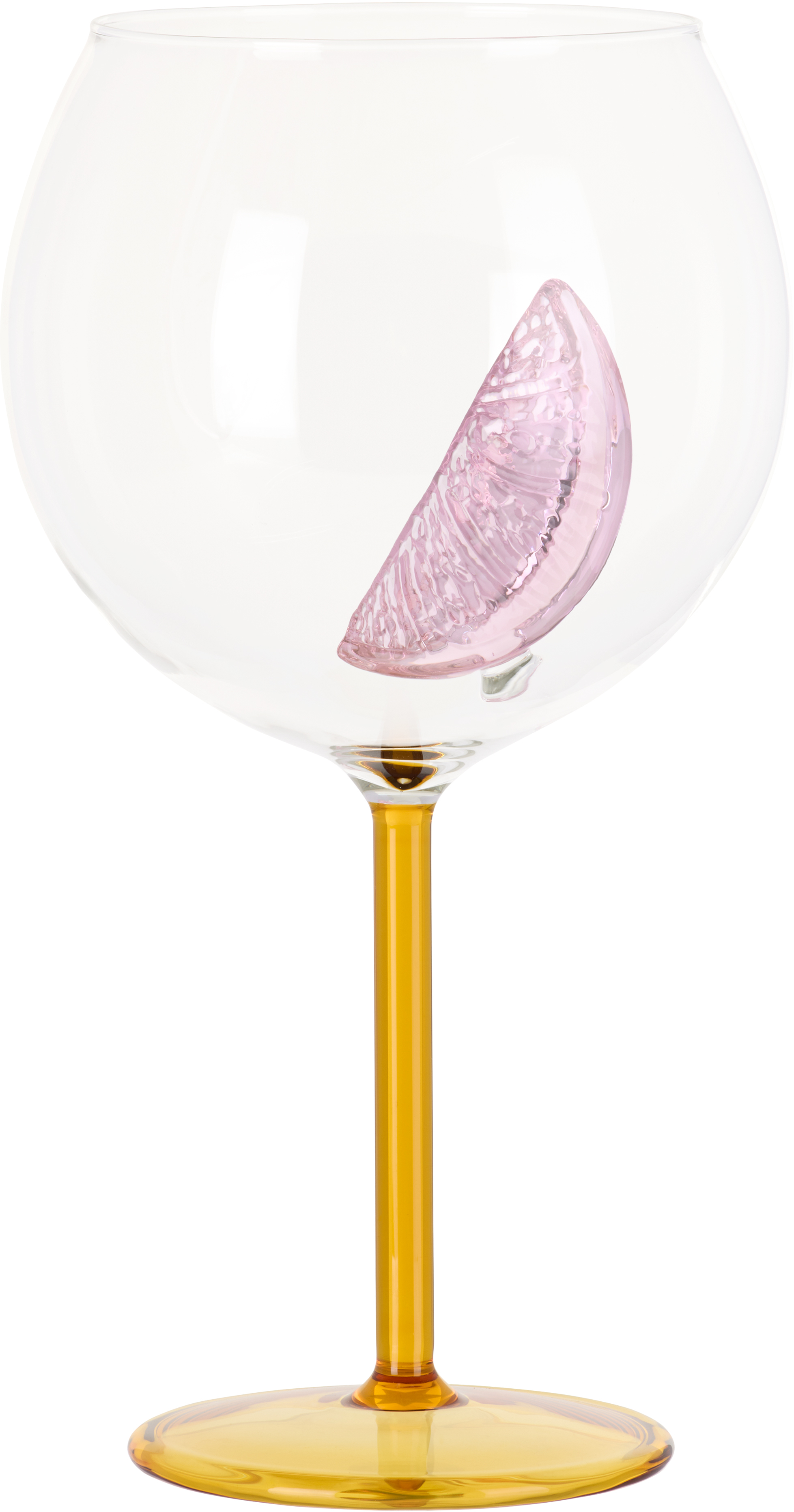 Maison Balzac Yellow 'le Spritz' Glass In Clear/pink