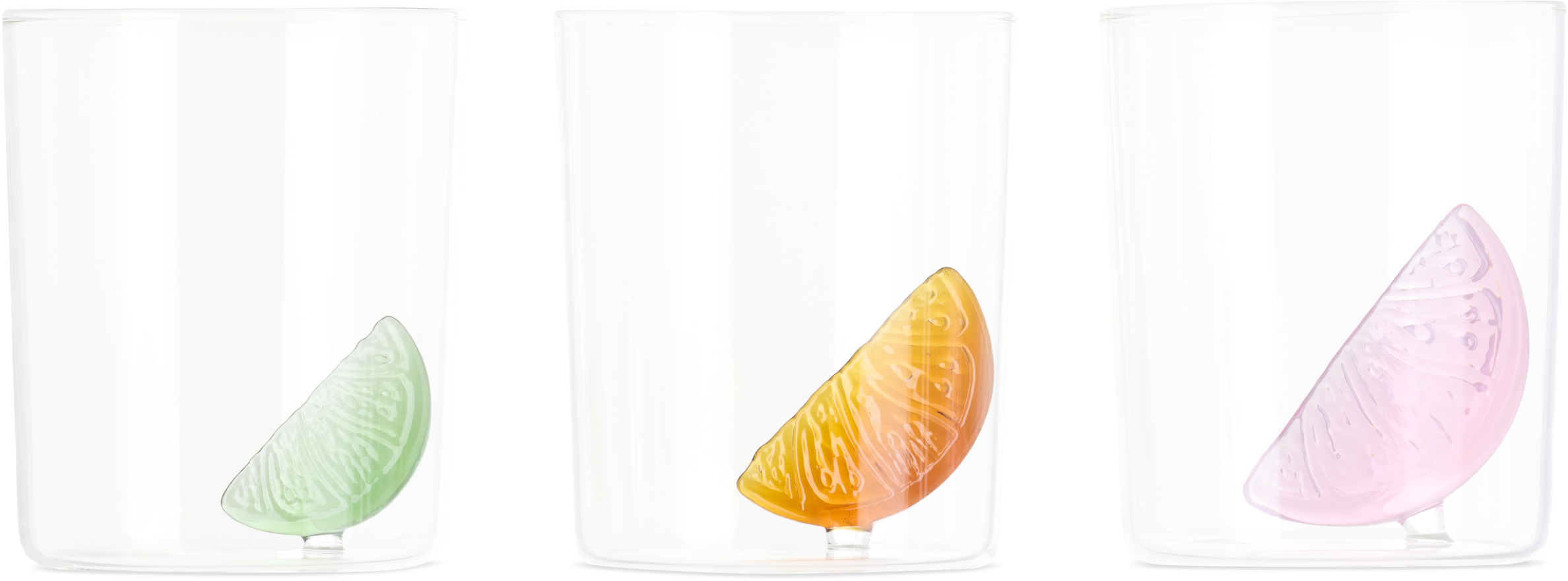 Maison Balzac Multicolor Citrus Gobelet Set In Clear/multi