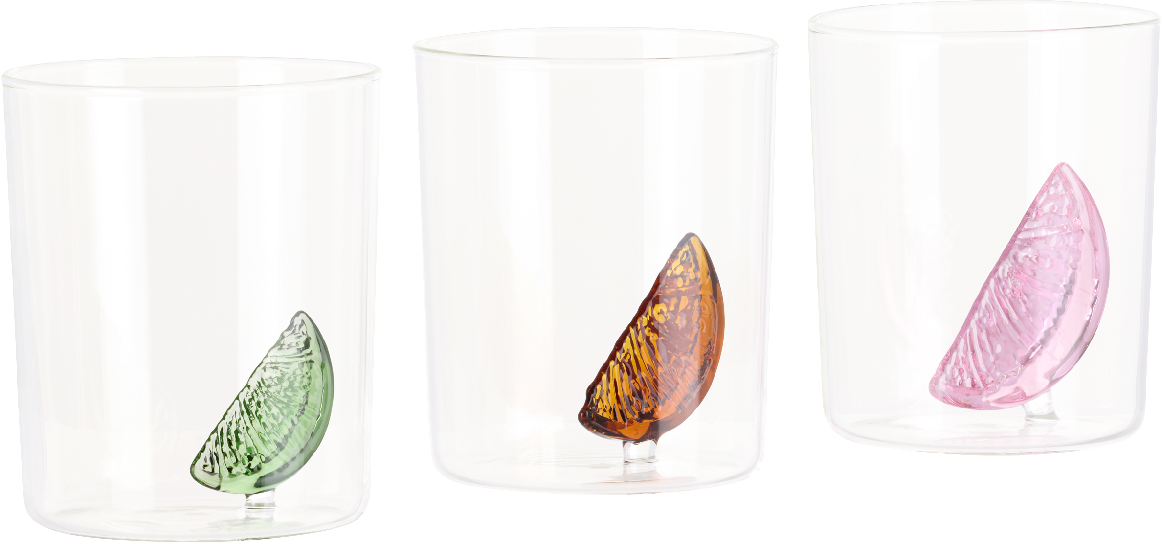 Maison Balzac Multicolor Citrus Gobelet Set In Clear/multi