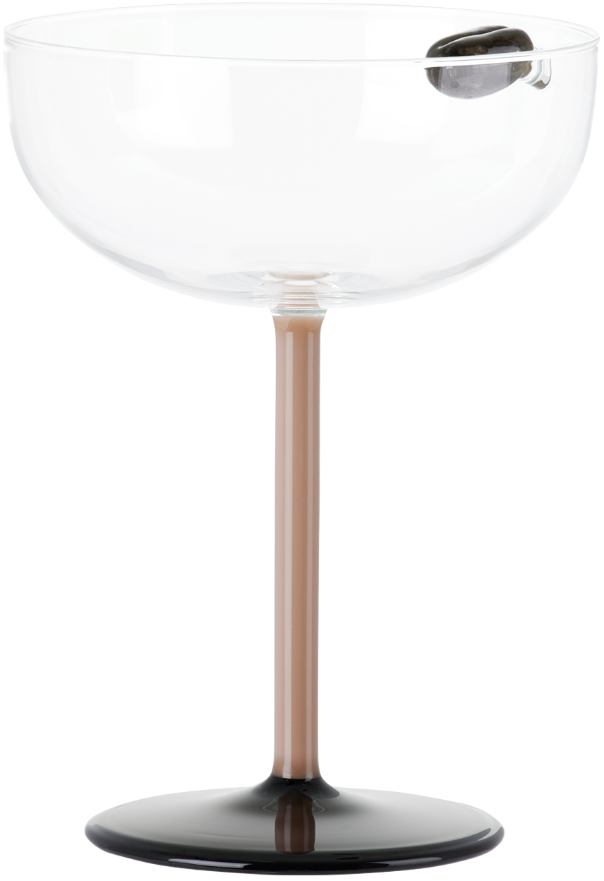 Maison Balzac L'espresso Martini Glass (215ml) In Black/beige/clear