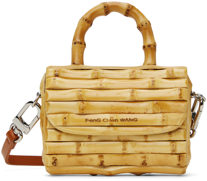 Beige Raw Bamboo Roots Mini Bag