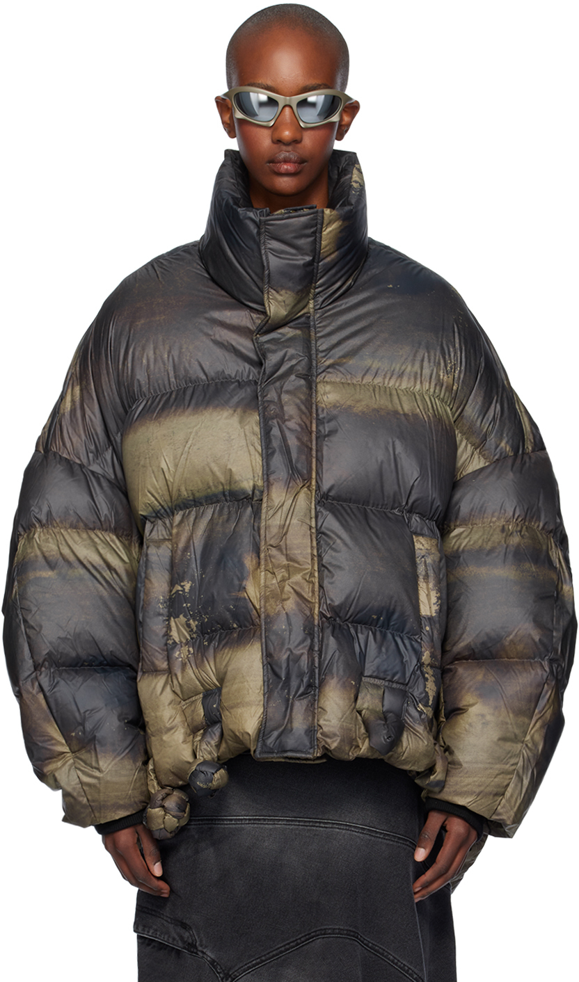 Brown Printed Down Jacket