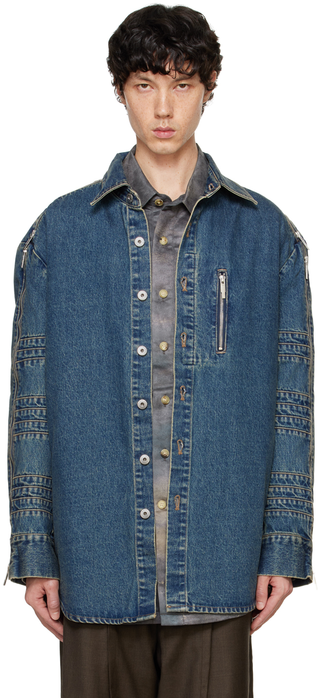 Blue Zip Denim Jacket