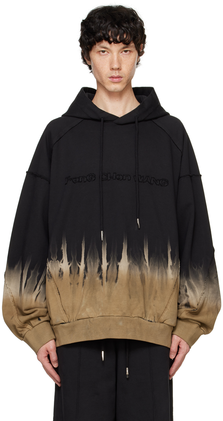 Black & Khaki Tie-Dye Hoodie