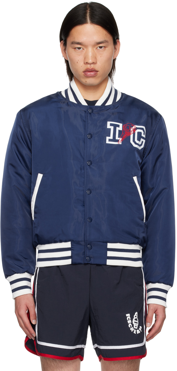 Navy 'IC' Classic Bomber Jacket