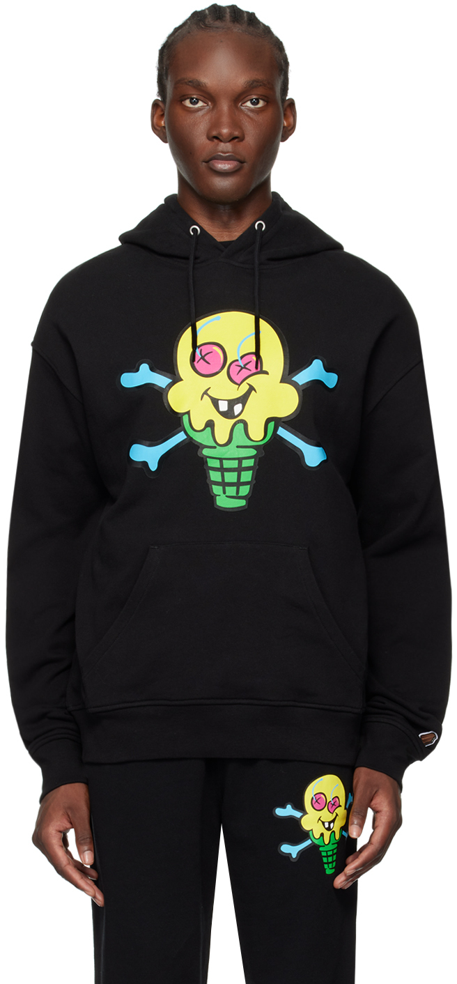 Black Cones & Bones Popover Hoodie