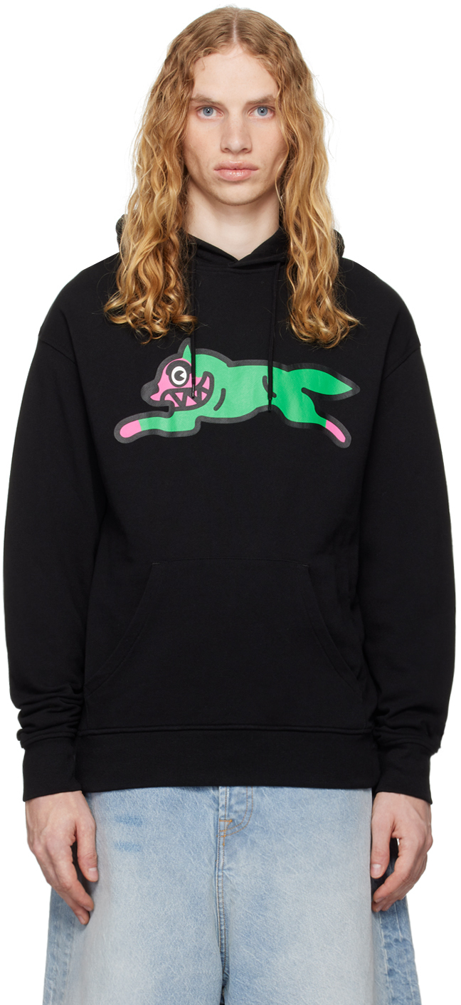 Black Running Dog Popover Hoodie