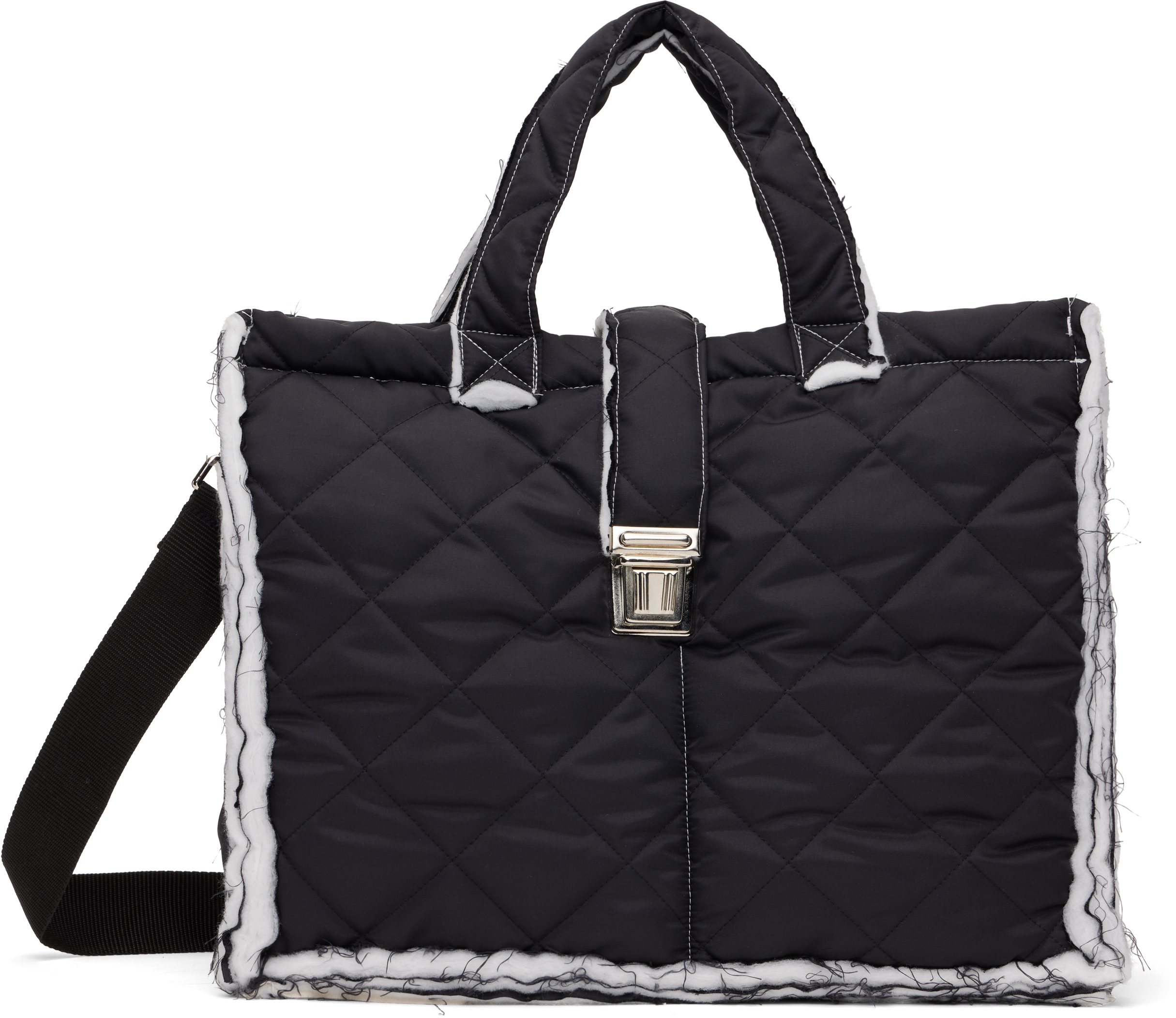 Black Padded Shopper Bag