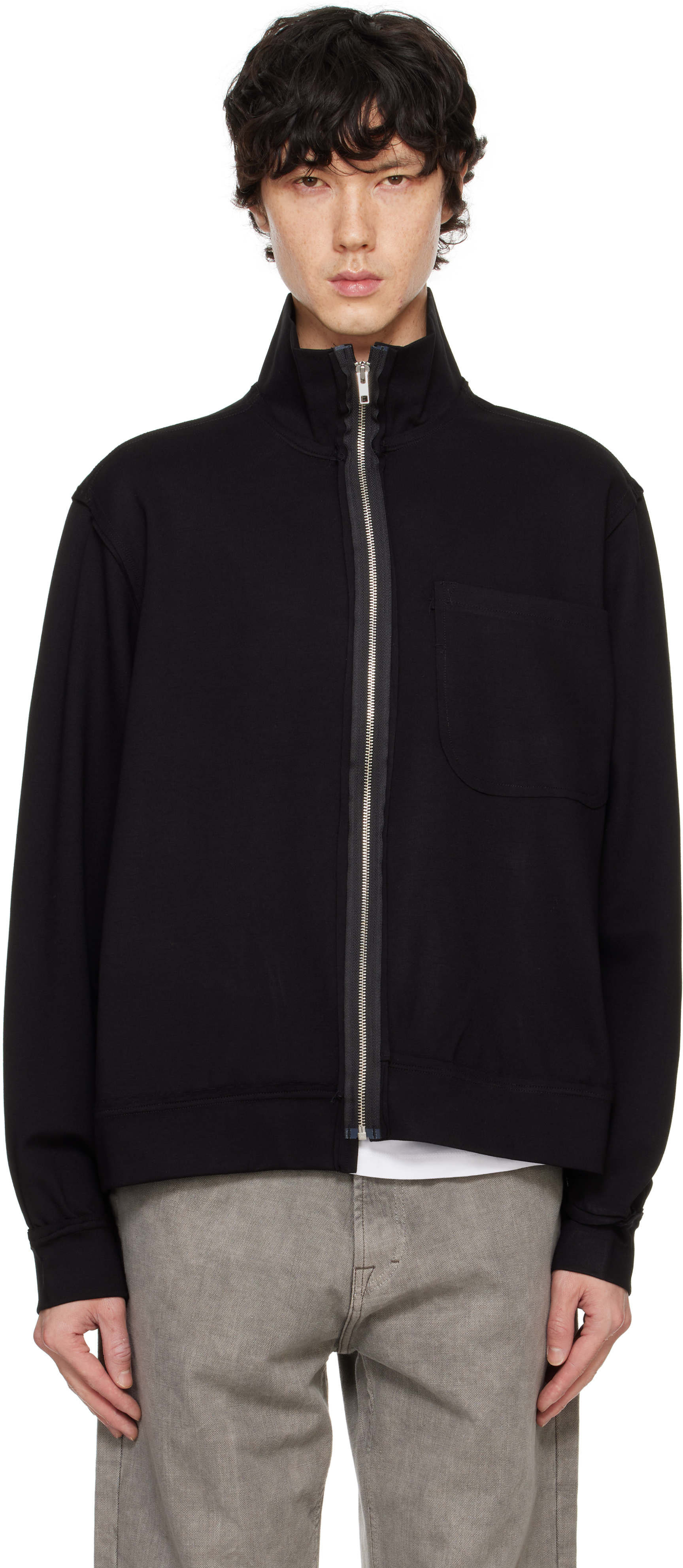 Black Punta Jersey Track Jacket