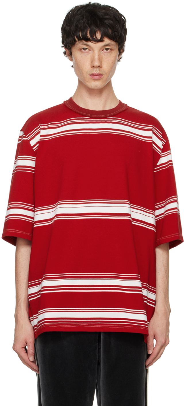 Shop Camiel Fortgens レッド＆ホワイト Big Tシャツ In Red/white - Striped