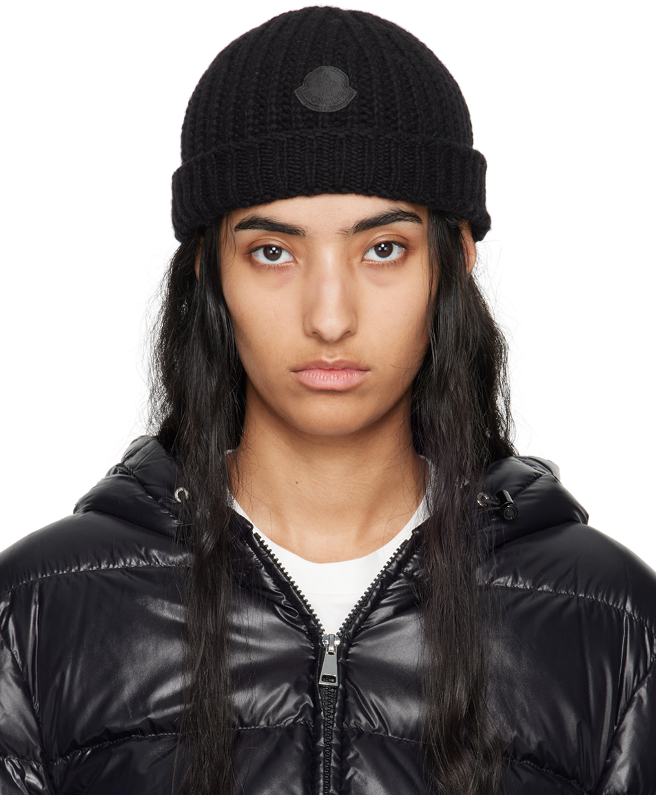 Moncler: Black Wool Beanie | SSENSE