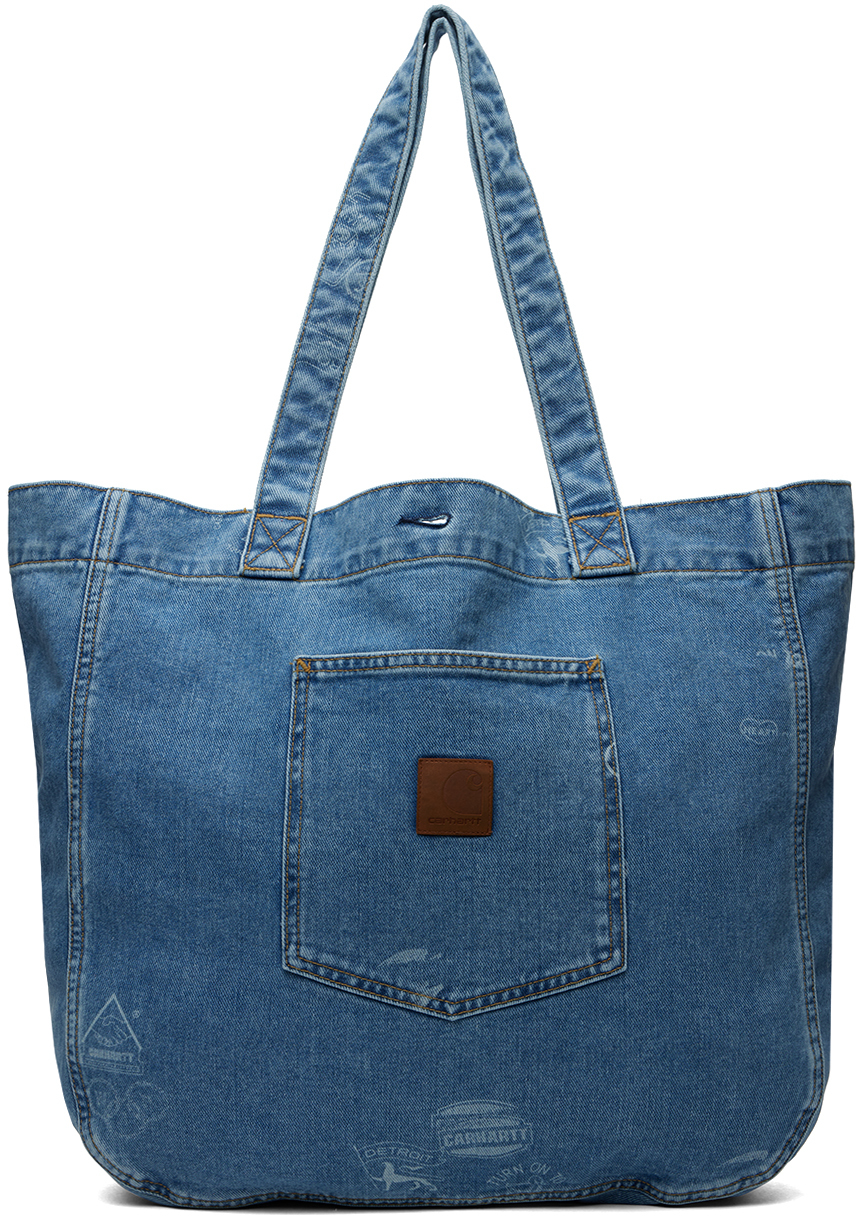 Shop Carhartt ブルー Stamp トートバッグ In Blue Bleached