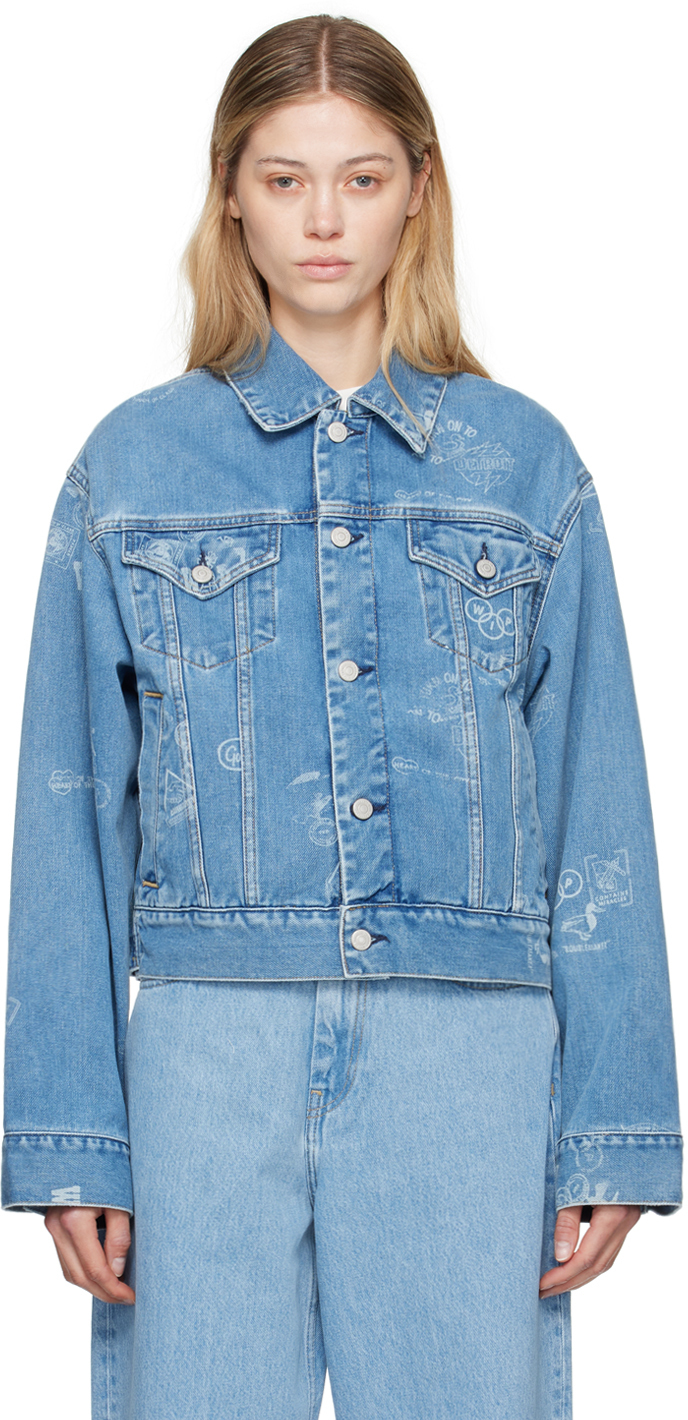 Shop Carhartt Blue Stamp Denim Jacket In Blue Rinsed