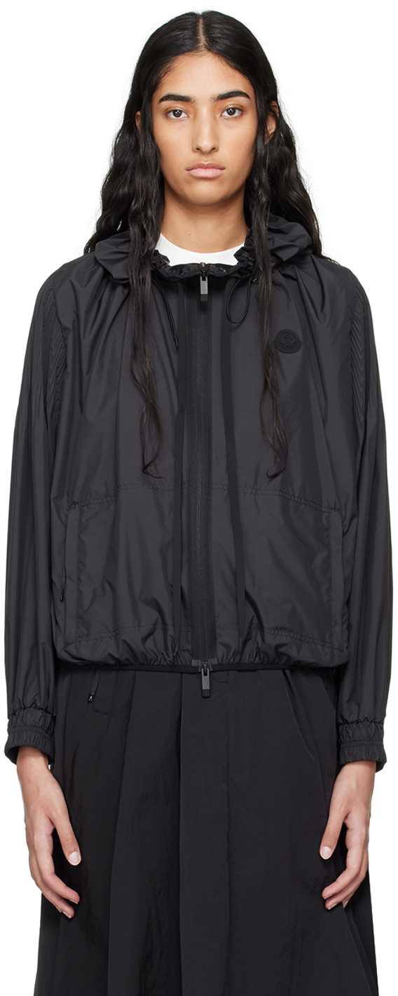 【関税込み】Moncler ブラック Auxonne ウインドブレーカー Moncler: Black Auxonne Windbreaker Jacket | SSENSE