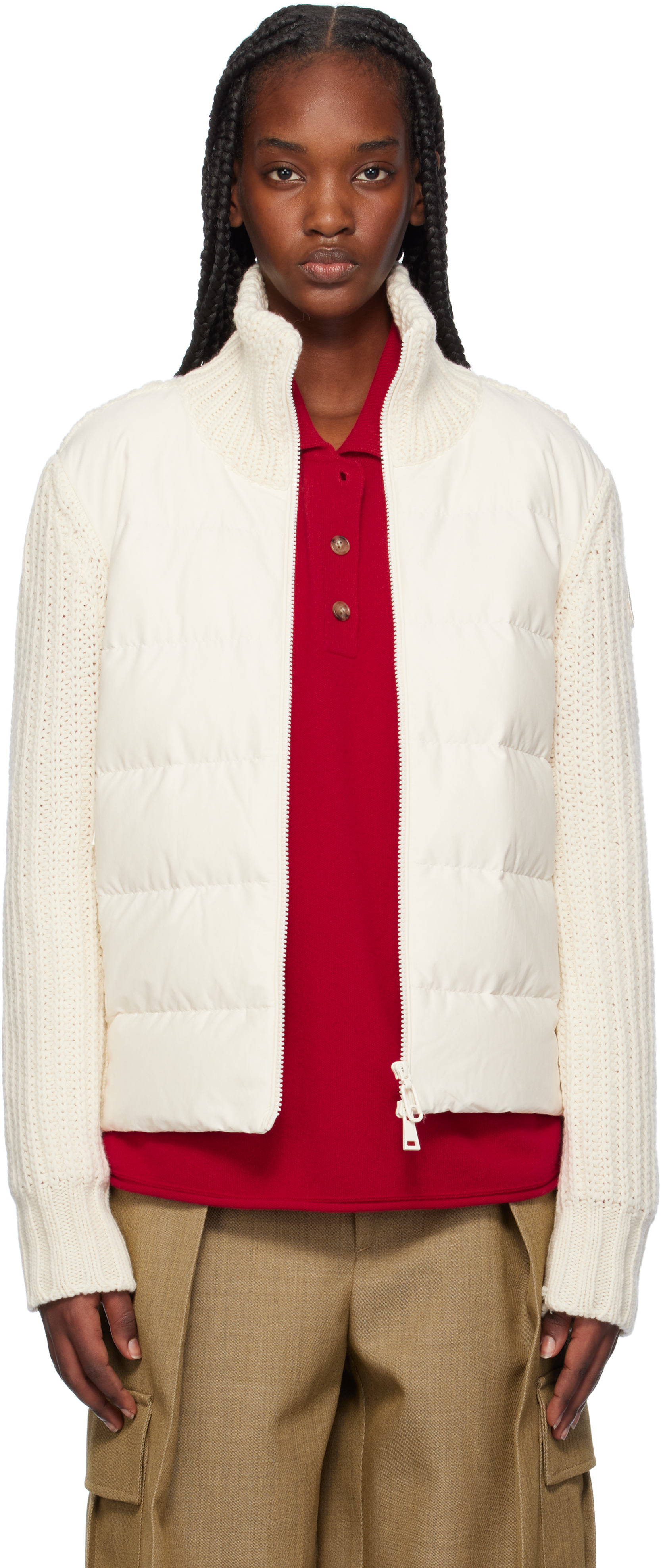 Off-White Padded Wool & Cashmere Zip-Up Down Cardigan