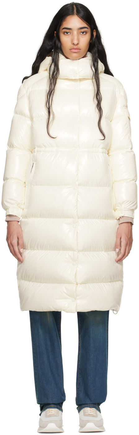 Shop Moncler Off-white Cavettaz Down Coat In 034 White