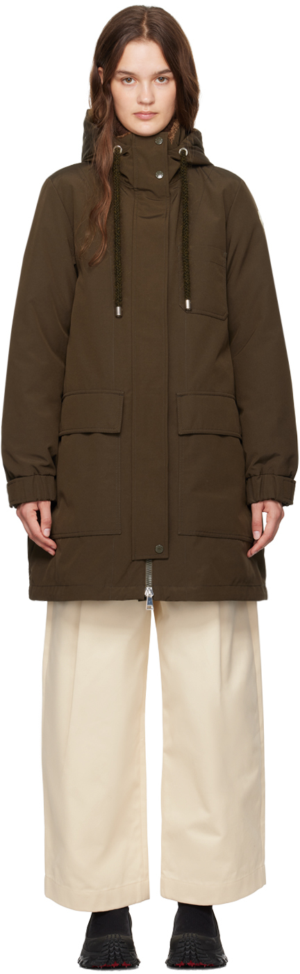 Shop Moncler Green Urfe Down Coat In 828 Green