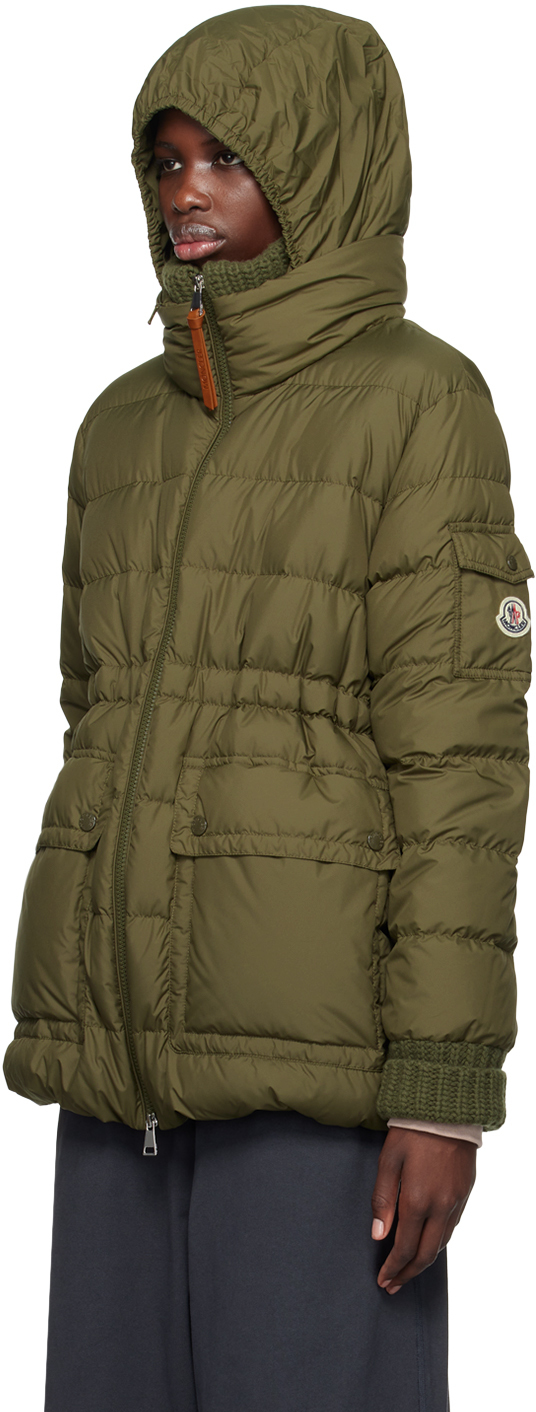 Moncler Green Baux Short Down Jacket In 818 Green