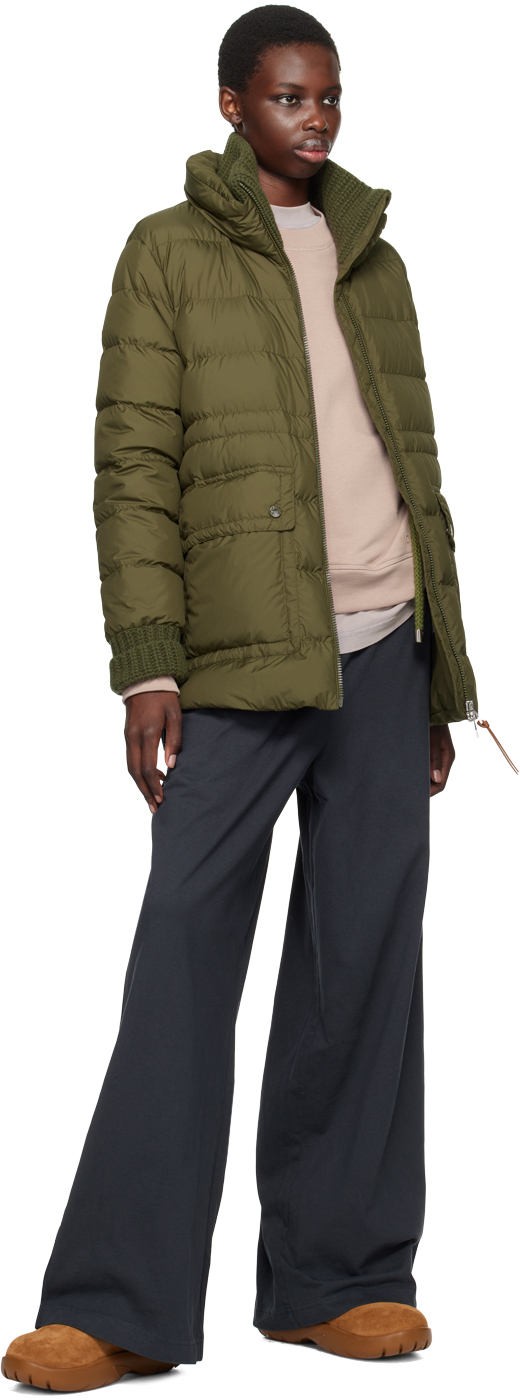 Moncler Green Baux Short Down Jacket In 818 Green