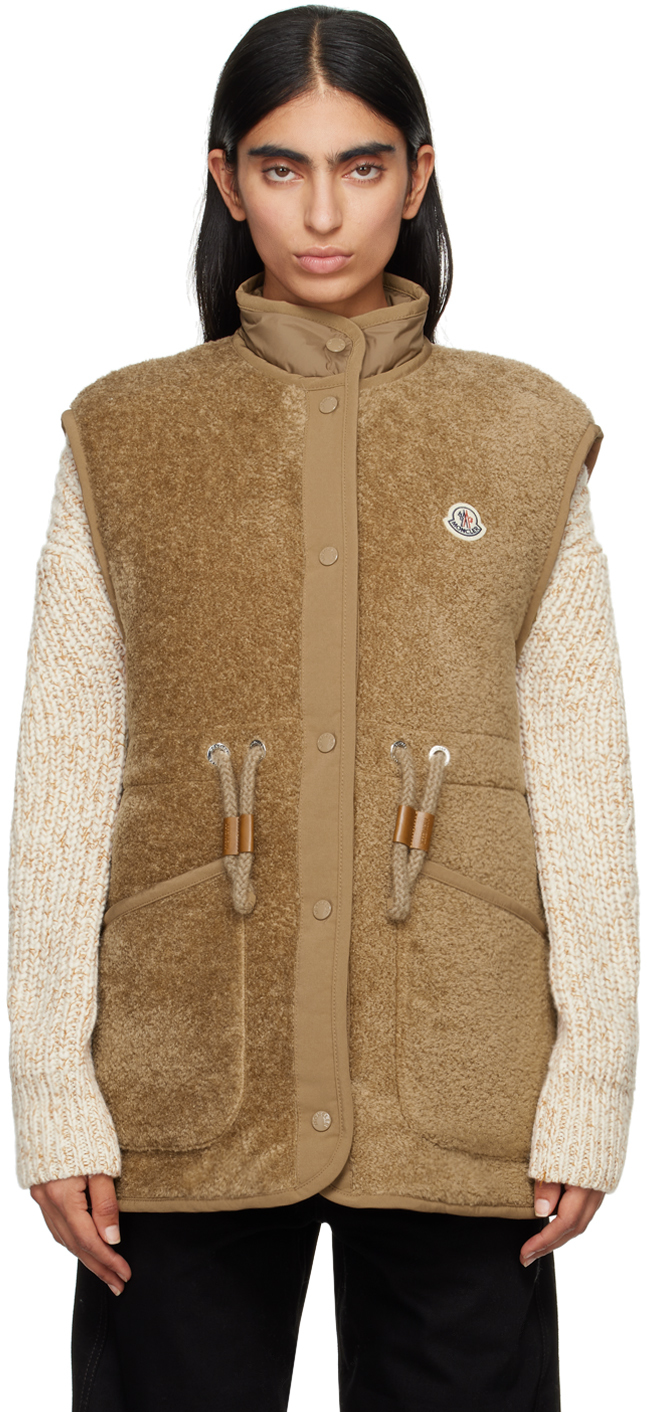 Tan Bost Teddy Faux-Shearling Down Vest