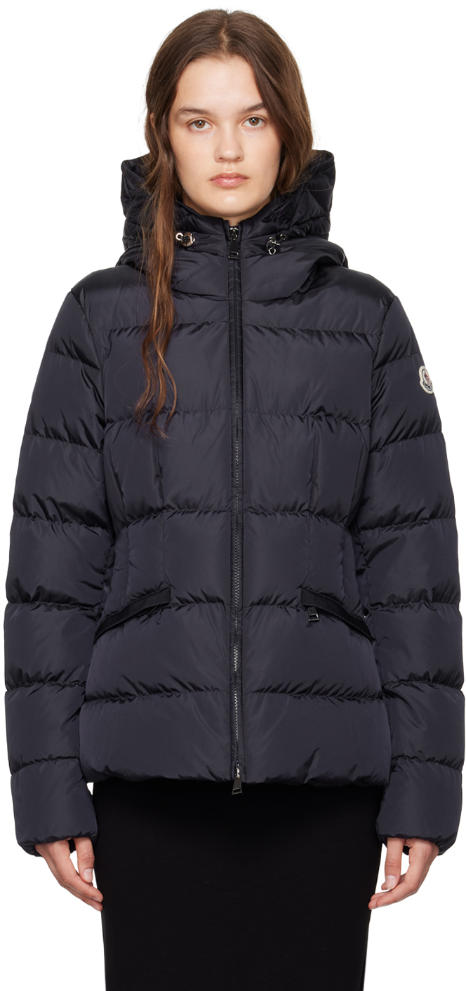 Shop Moncler Navy Avoce Down Jacket In 778 Navy Blue