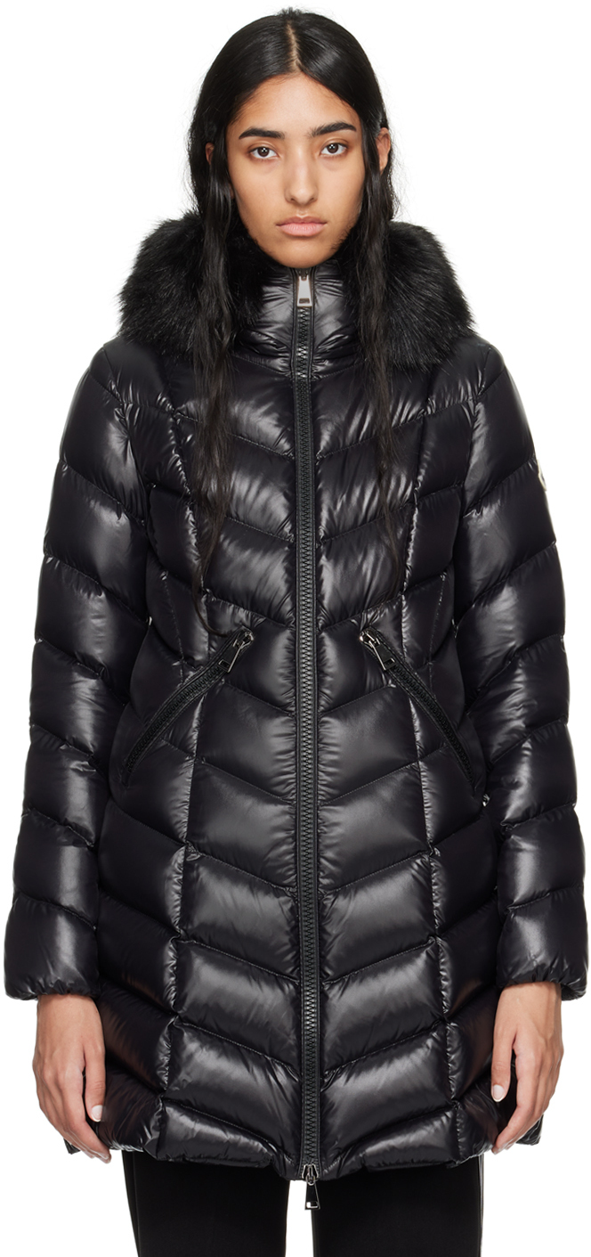 Shop Moncler Black Fulmarus Down Coat In 999 Black