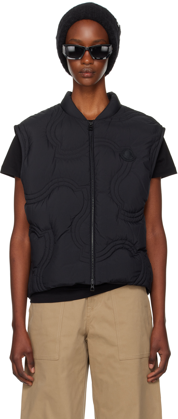 Moncler Black Druzy Down Vest In 952