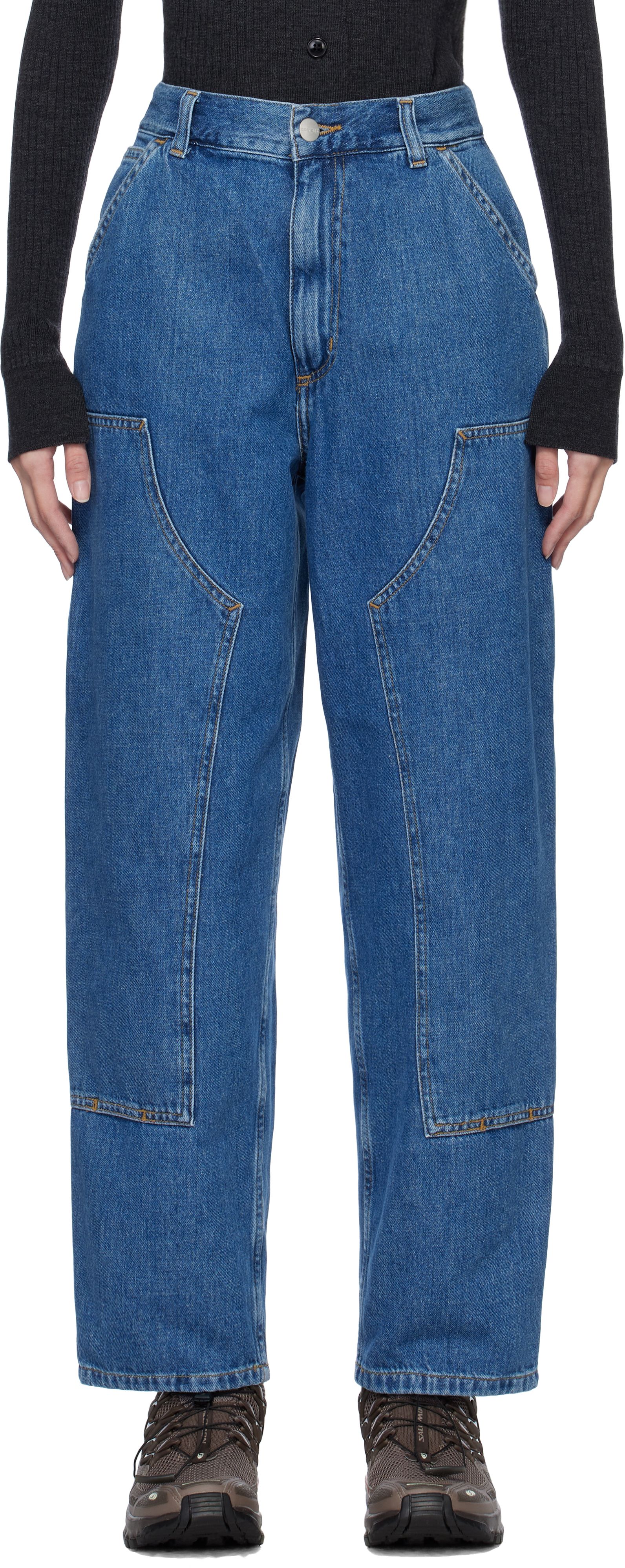 Blue Brandon Double Knee Jeans by Carhartt Work In Progress
