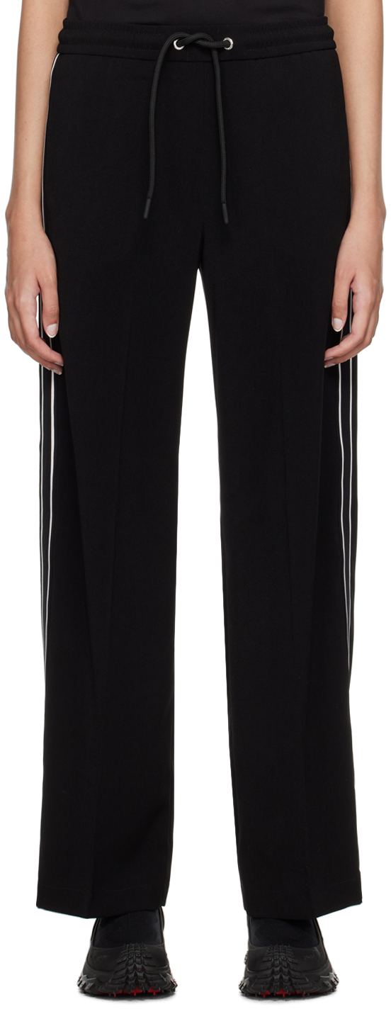 Shop Moncler Black Drawstring Lounge Pants In 999 Black