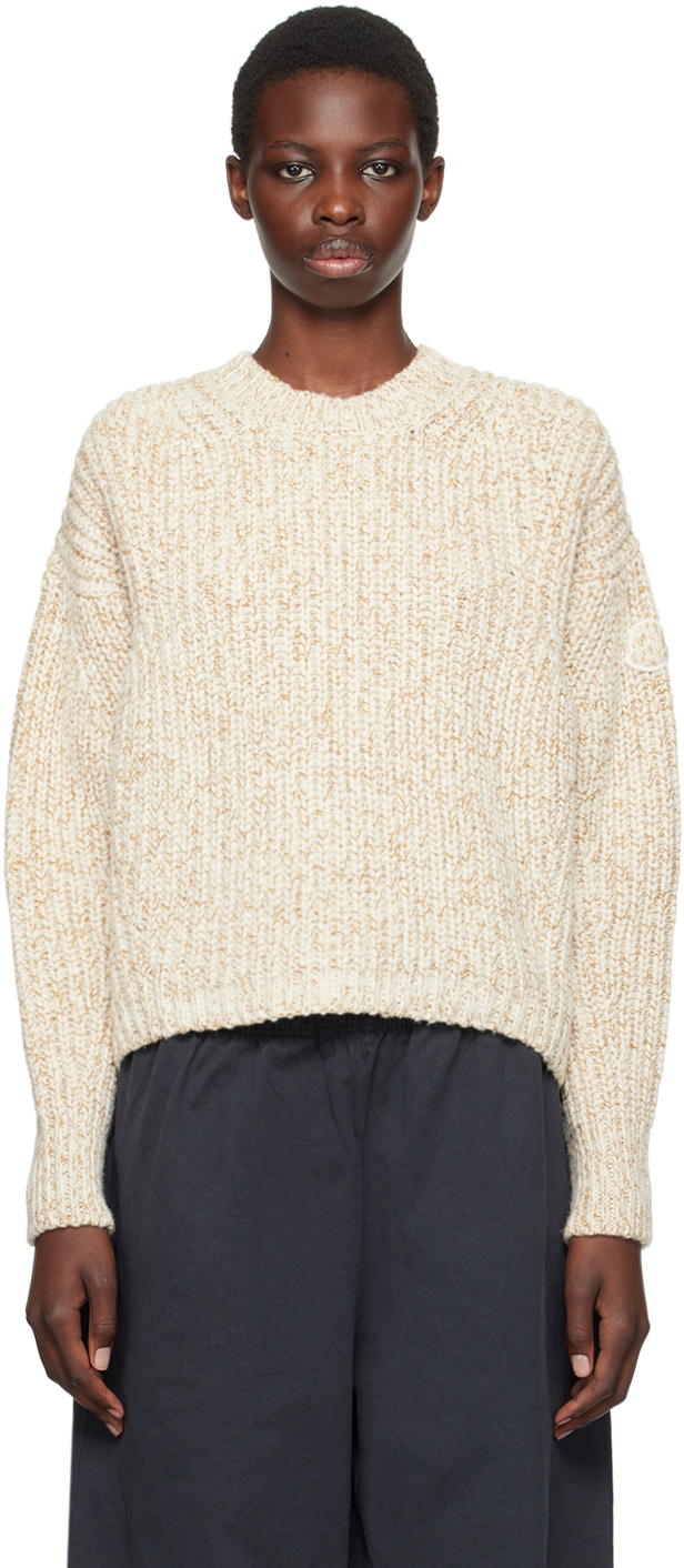 Shop Moncler Beige Virgin Wool Sweater In P02