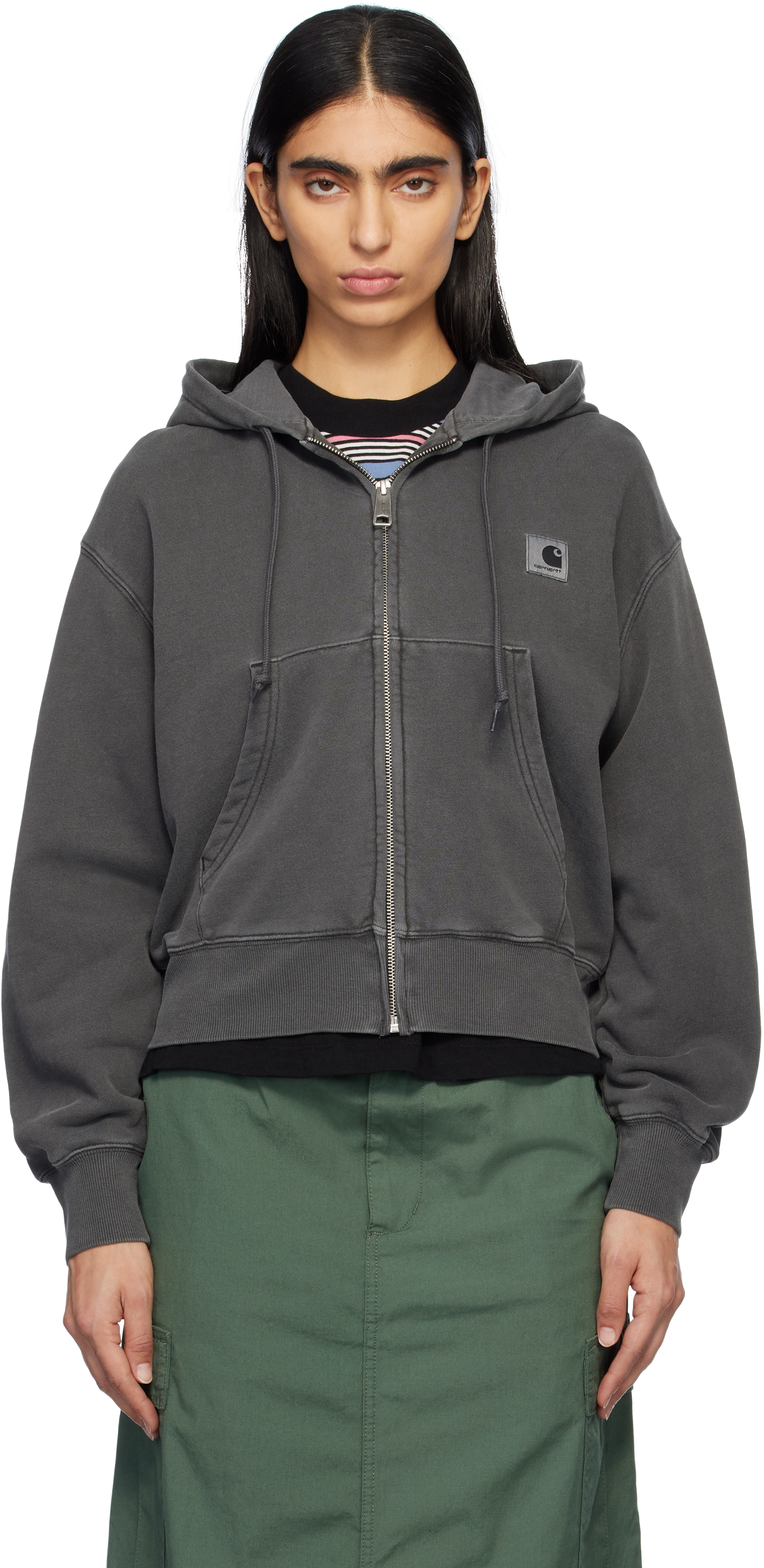 Carhartt Work In Progress: Gray Nelson Hoodie | SSENSE