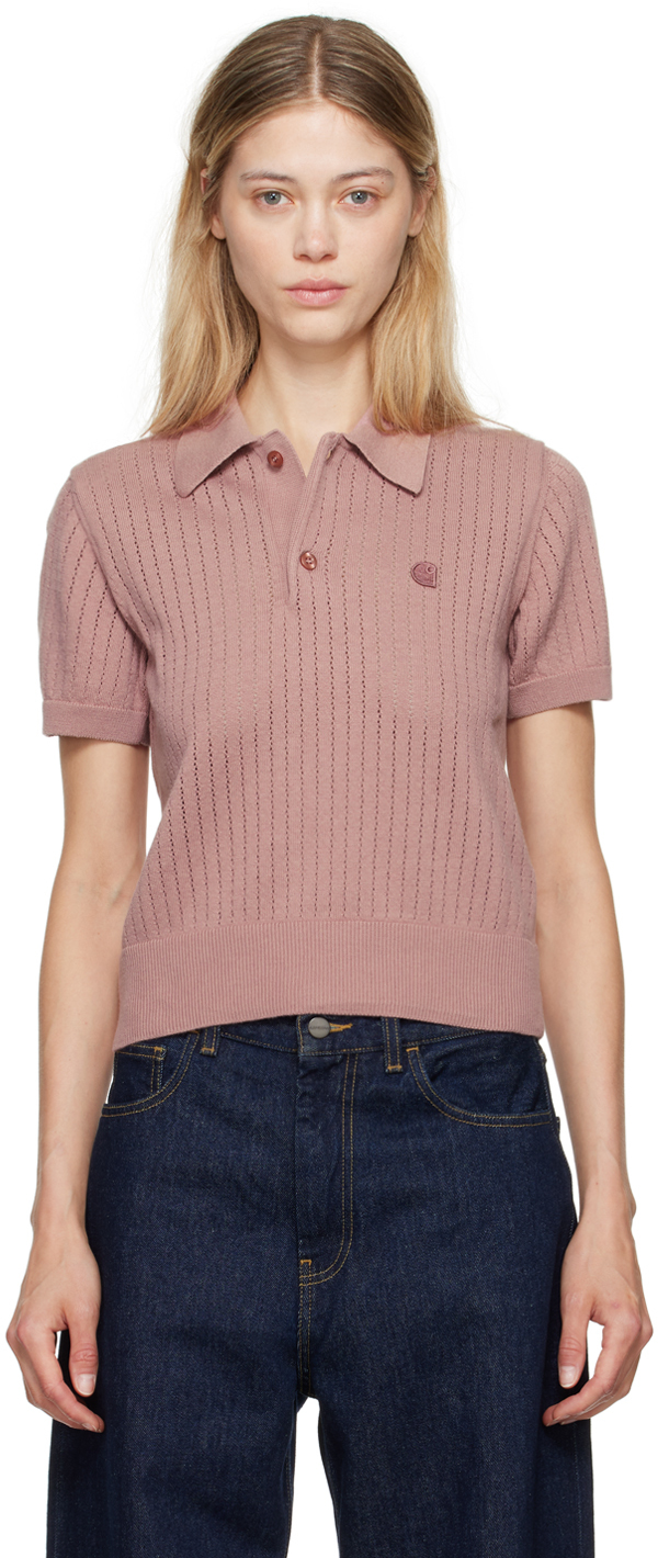 Shop Carhartt Pink Norlina Polo In Dusty Fuchsia