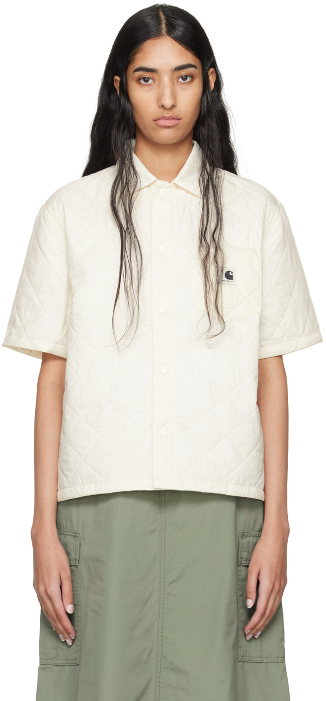 Shop Carhartt Off-white Laurens Shirt In Wax