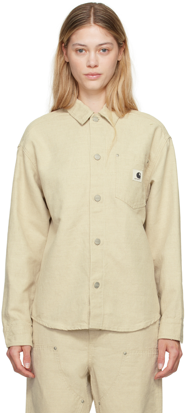 Shop Carhartt Off-white Ethel Shirt In Natural Rinsed