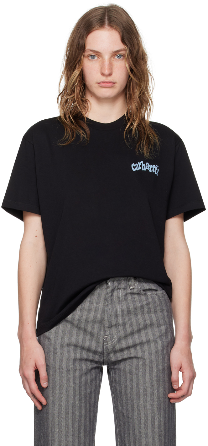 Shop Carhartt Black Amour T-shirt In Black/misty Sky