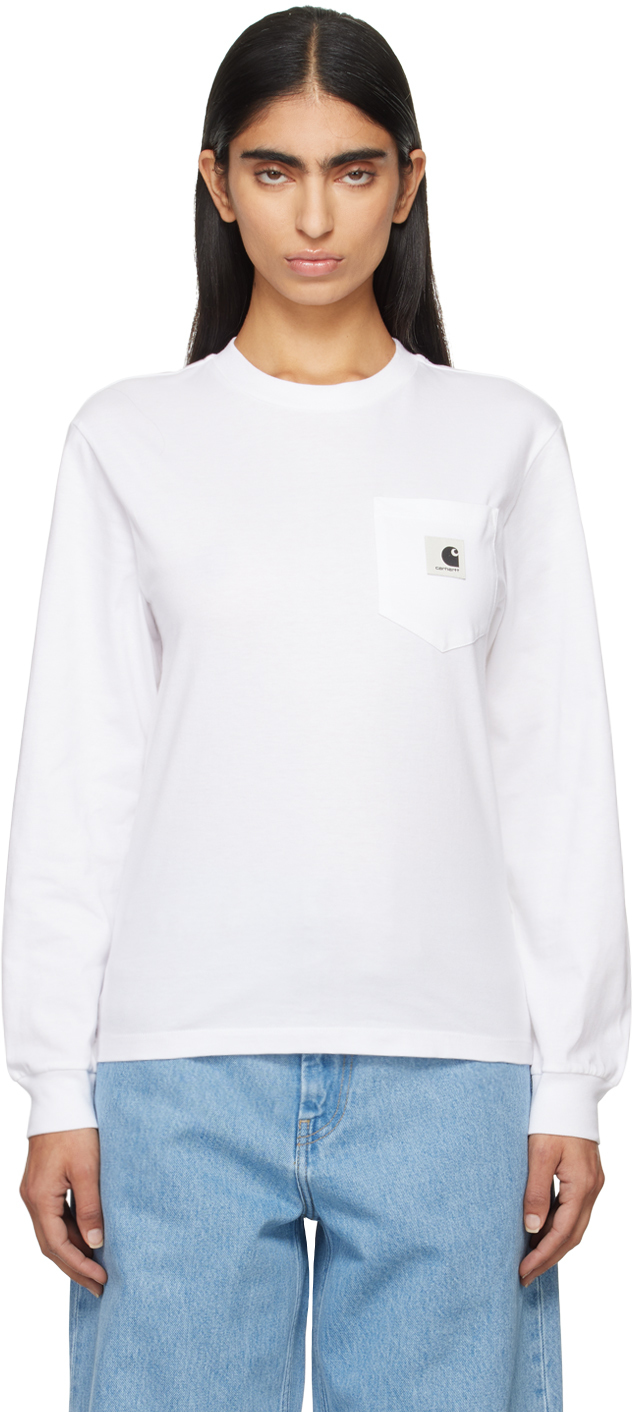 【関税込み】Carhartt Work In Progress ホワイト Clam Tシャツ White Clam T-Shirt by Carhartt Work In Progress on Sale
