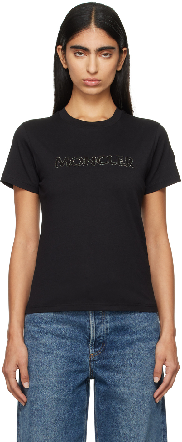 Shop Moncler Black Maglia Manica Corta T-shirt In 999 Black